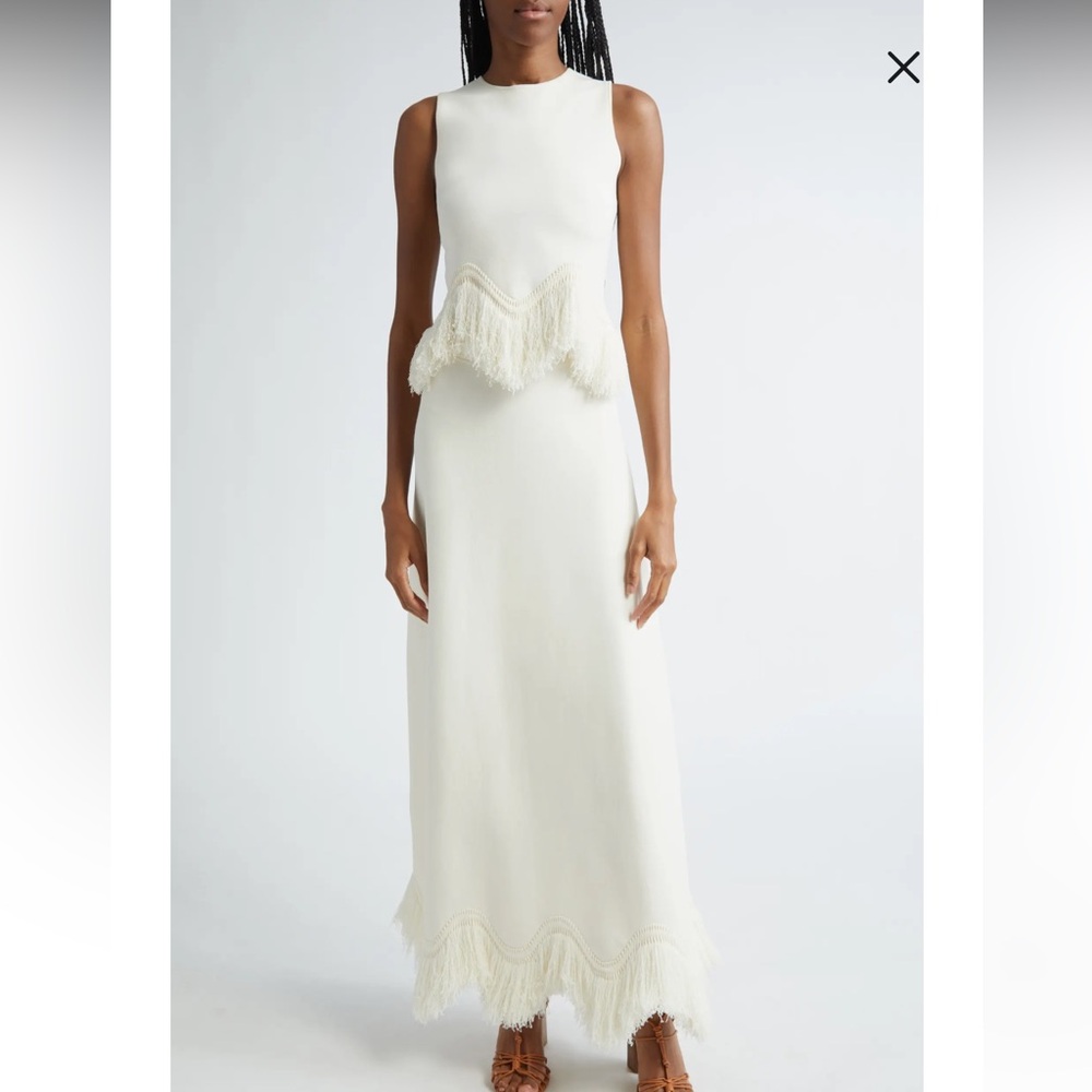 White Fringe Set